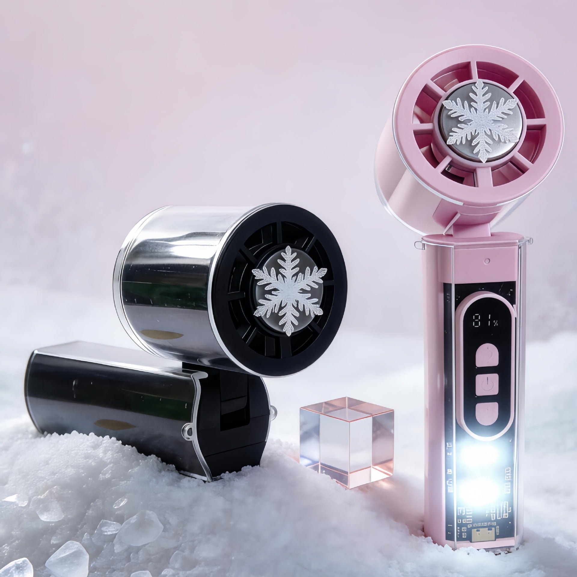Portable Mini Handheld Fan with Digital Control USB Rechargeable Compact Personal Fan