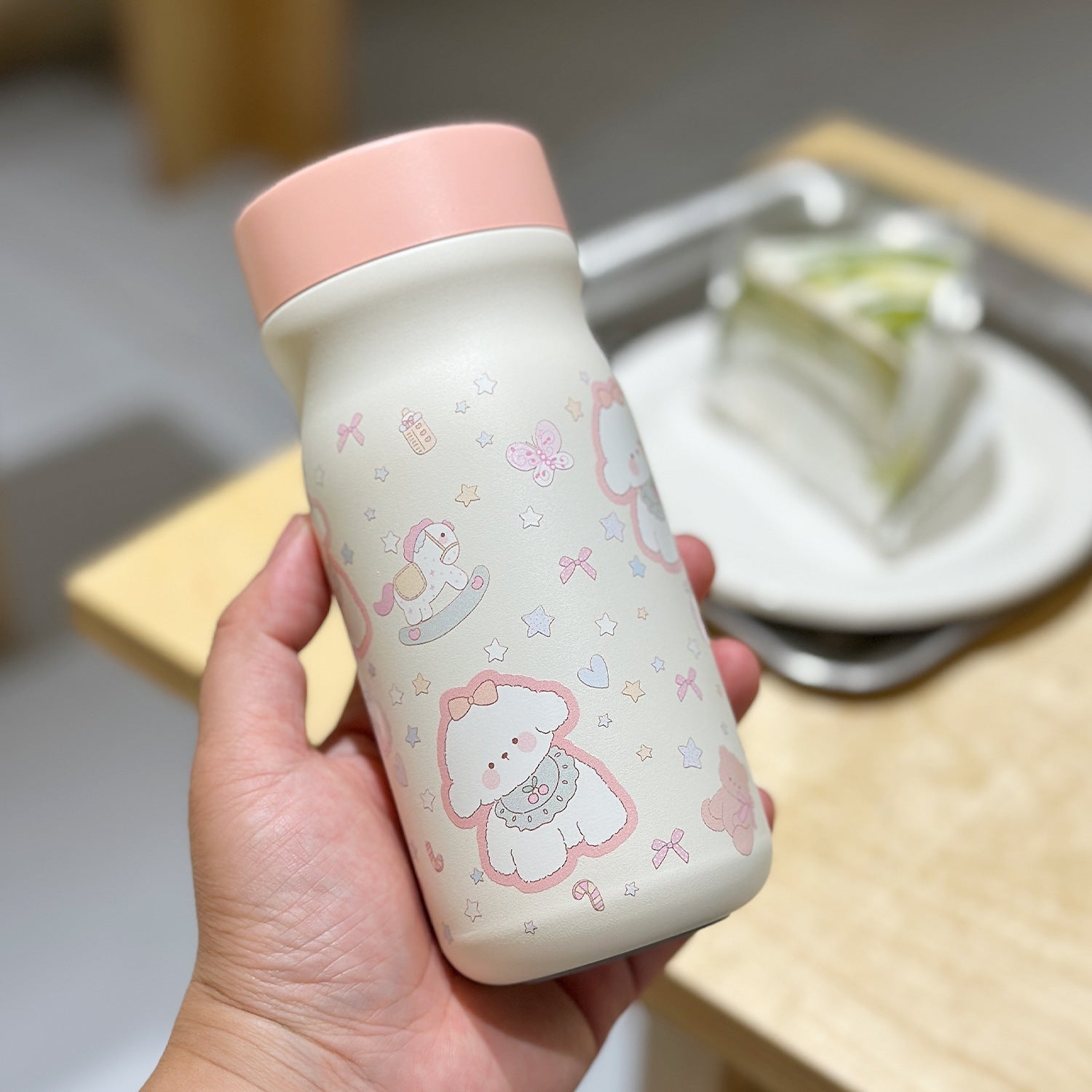 Women’s Insulated Water Bottle BPA-Free Plastic Double Wall Leak-Proof Cute Animal Design