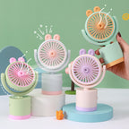 Compact Portable Battery-Powered Table Fan USB Rechargeable Mini Desk Fan Quiet Whisper Motor