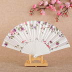Ladies Decorative Folding Fan Lightweight Floral Design Compact Accessory