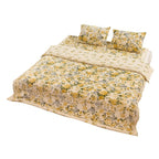 Women’s Floral Cotton Bedding Set Soft Yellow Blue Comfort