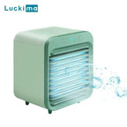 Personal USB-Powered Evaporative Desktop Cooler and Humidifier with Adjustable Louvers Compact Cube