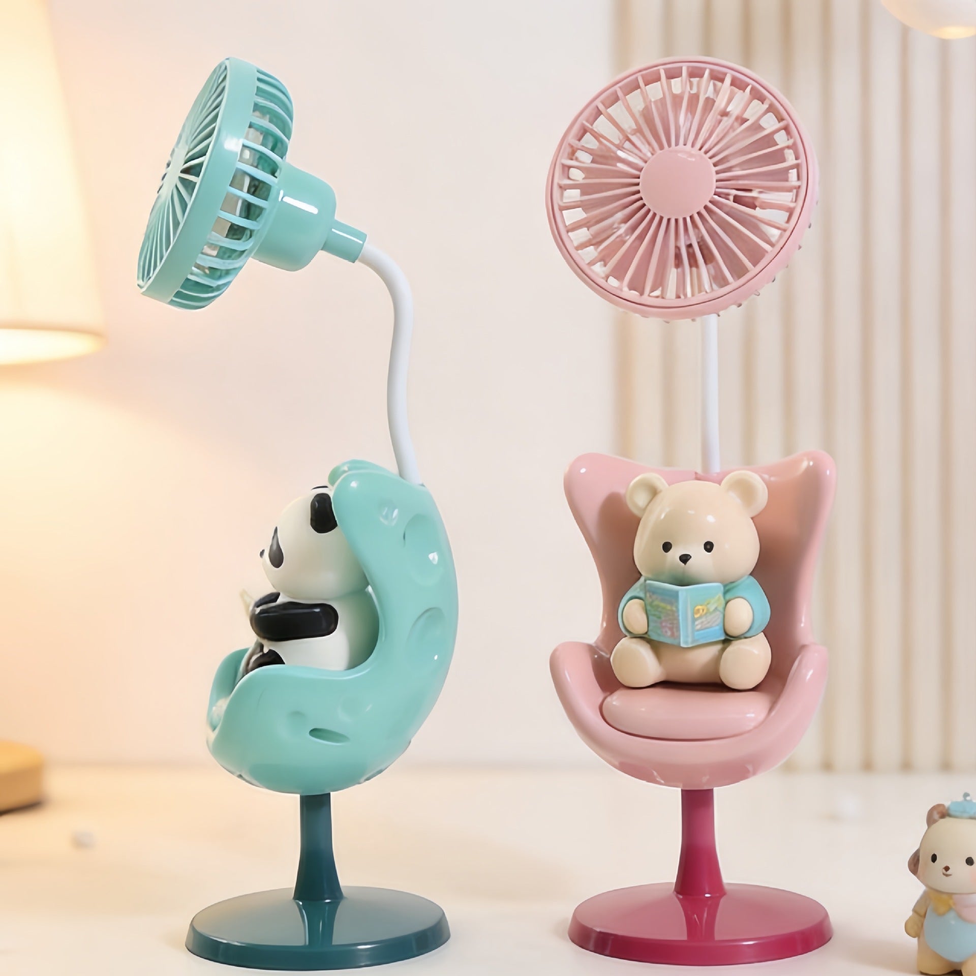 Portable Mini Fan for Women USB Rechargeable Quiet Operation Cute Panda Design
