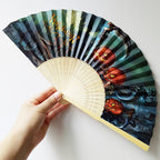 Women's Halloween Costume Fan Black Foldable Trick or Treat Accessory