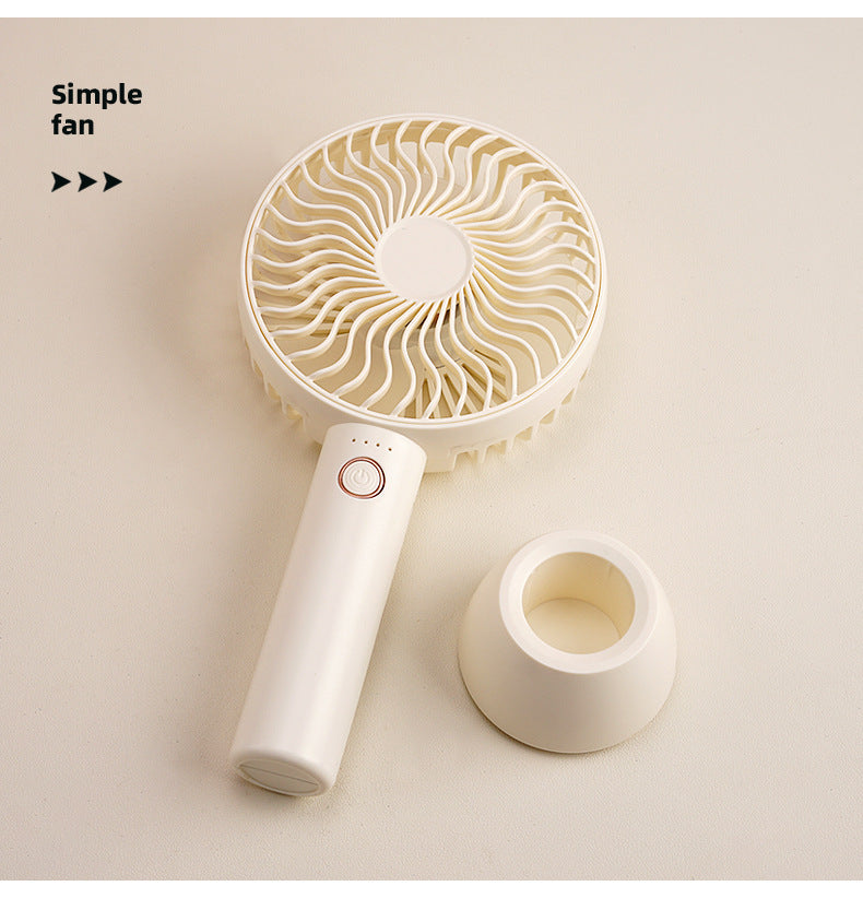 Women's Portable Hand Fan USB Rechargeable Ergonomic Grip Adjustable Speed Quiet Operation