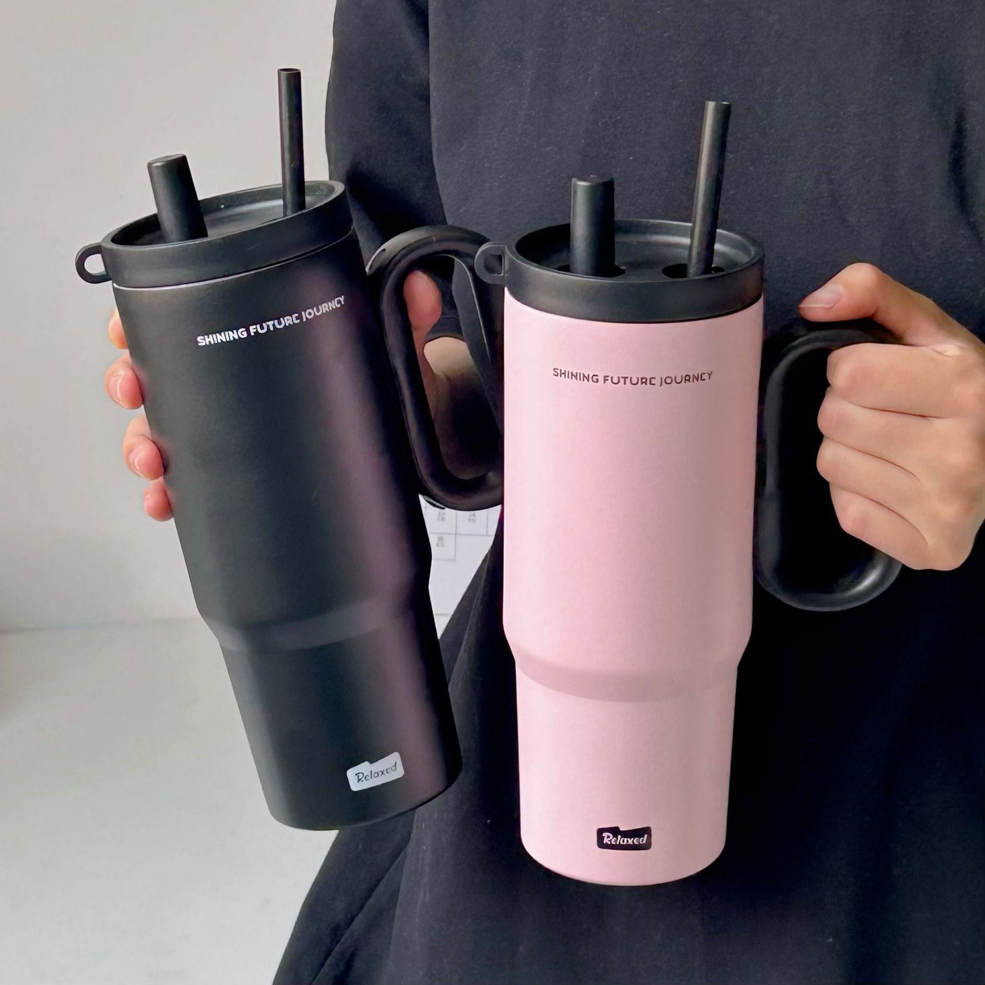 Women’s Thermal Mug Double Drinking System Stainless Steel Insulated Leak-Proof Travel Cup