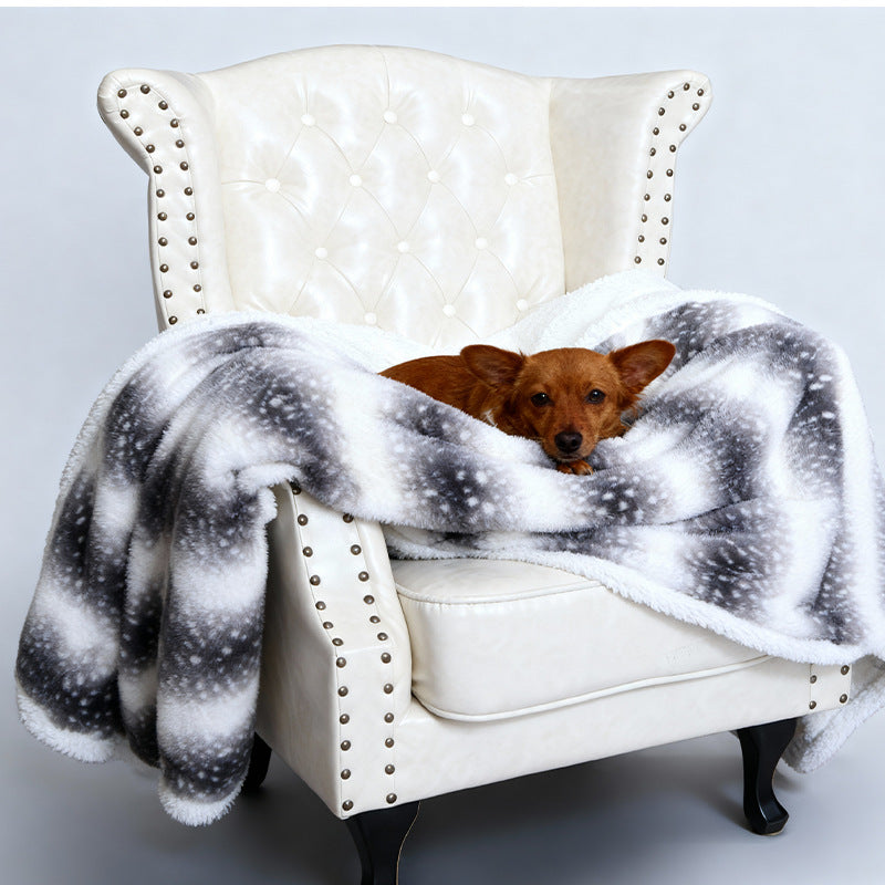 Cozy Dog Blanket Soft Fleece Large Pet Throw with Modern Design Machine Washable