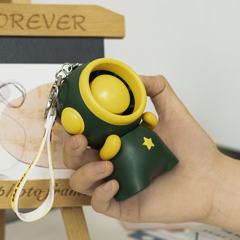Portable Mini Fan Figure Design USB Rechargeable Keychain Cooler