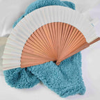 Ladies Fan High-Quality Paper with Wooden Frame Elegant Compact Handheld Accessory