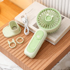 Rechargeable Cordless Handheld Fan USB Portable Detachable Stand Quiet 3-Speed