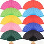 Ladies Decorative Fan with Elegant Wooden Handle Lightweight Stylish Accessory