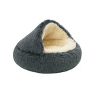 Unisex Plush Pet Cuddle Cave Soft Cozy Bed with Non-Slip Bottom for Small to Medium Pets