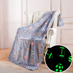 Unisex Sports Fleece Blanket Soft Cozy Throw with Bright Colorful Sports Ball Design