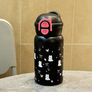 Insulated Stainless Steel Water Bottle for Women with Leak-Proof Click Closure and Animal Design