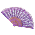 Women's Lace Fan with Elegant Gold Embellishment Lightweight Handheld Accessory