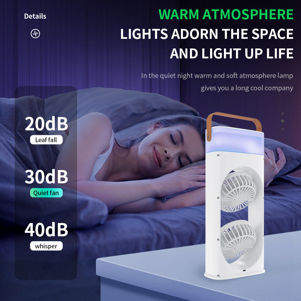 Portable Dual Fan Lightweight Rechargeable Personal Cooling Fan