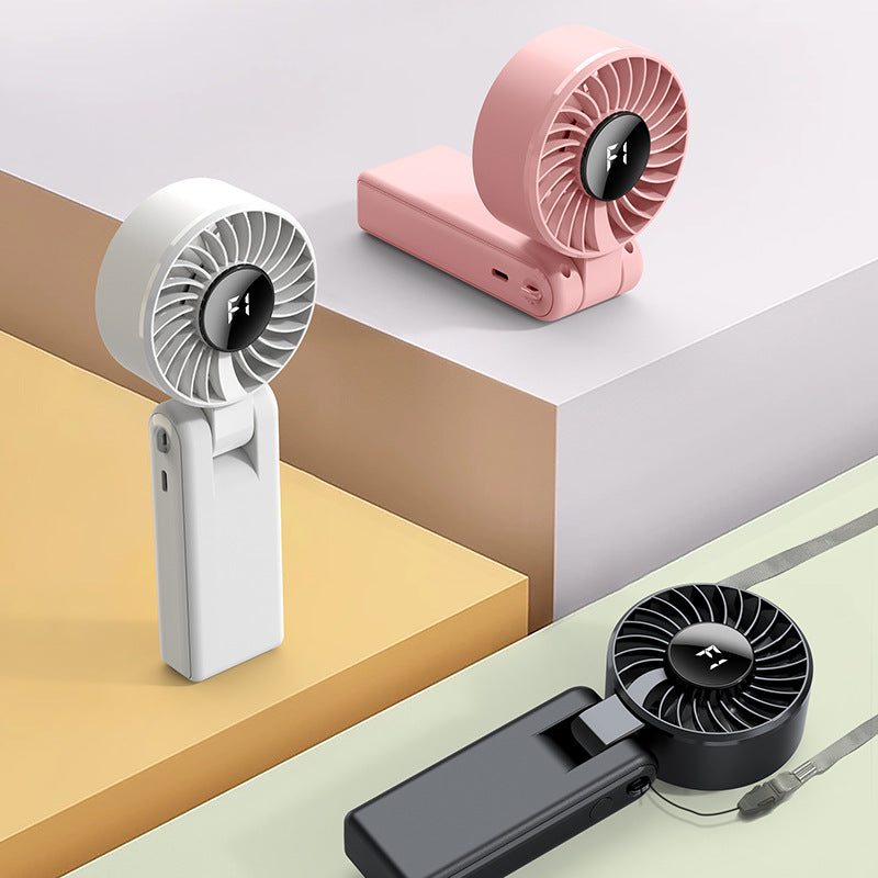 Portable Table Fan Foldable Design Clip-On Battery Operated with LED Display for Personal Use