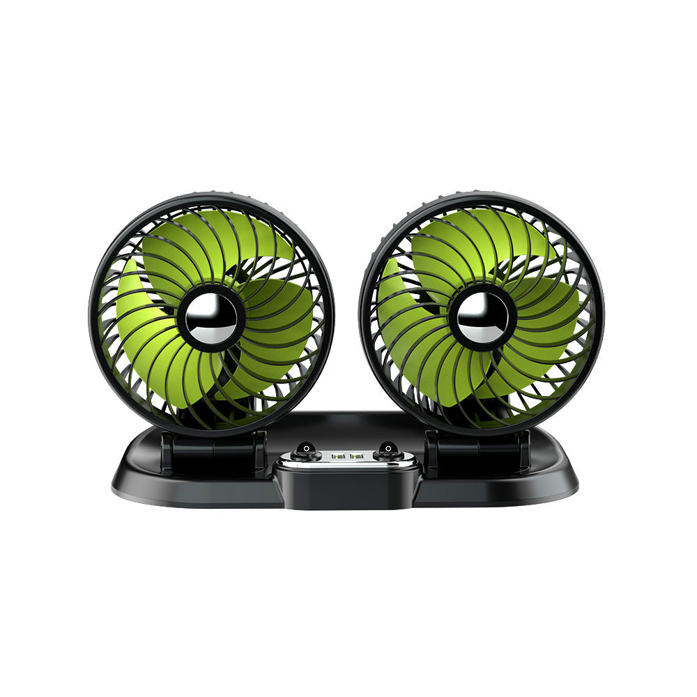 Dual-Head Portable Car Ventilation Fan USB Powered Adjustable Speed Silent Operation