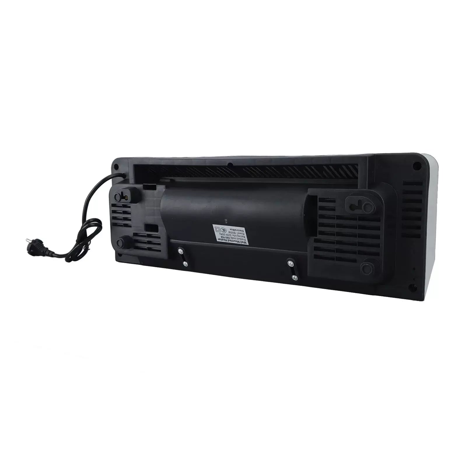 Wall-Mounted Electric Heater Fan with Digital Thermostat Remote Control White Flat