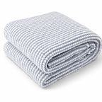 Cozy Textured Blanket with Alternating Pattern Soft Warm Throw for Living Room Bedroom