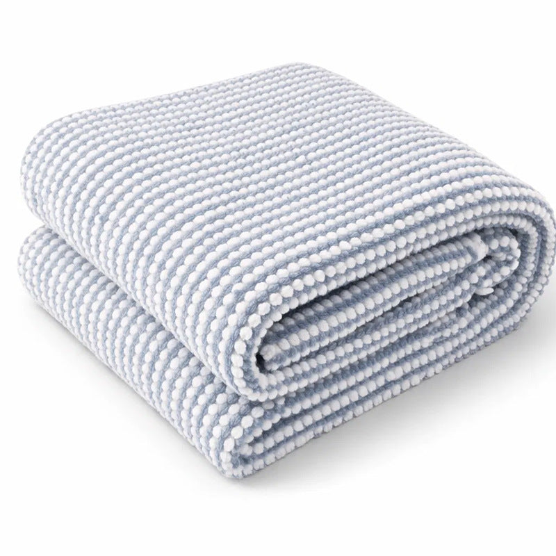 Cozy Textured Blanket with Alternating Pattern Soft Warm Throw for Living Room Bedroom