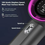 Harrow Portable Handheld Fan with Digital Display 100 Speeds Lightweight Rechargeable