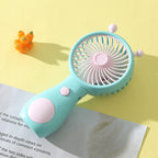 Portable Handheld Fan with Cute Lion Design USB Rechargeable Lightweight Personal Fan
