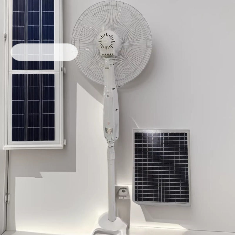 Harrow Solar-Powered Standing Fan with Intelligent Energy Management Adjustable Height