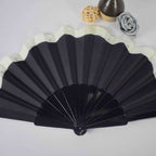 Women's Wooden and Satin Stylish Hand Fan Elegant Portable Accessory