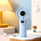 Portable Mini Fan with Digital Speed Display USB Rechargeable Quiet Personal Cooler