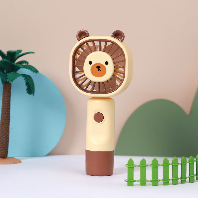 Women's Portable Handheld Fan Cute Bear Design Lightweight Battery Operated