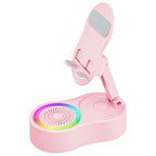 Unisex Smartphone Mount with Bluetooth Speaker RGB Lighting and Adjustable Stand