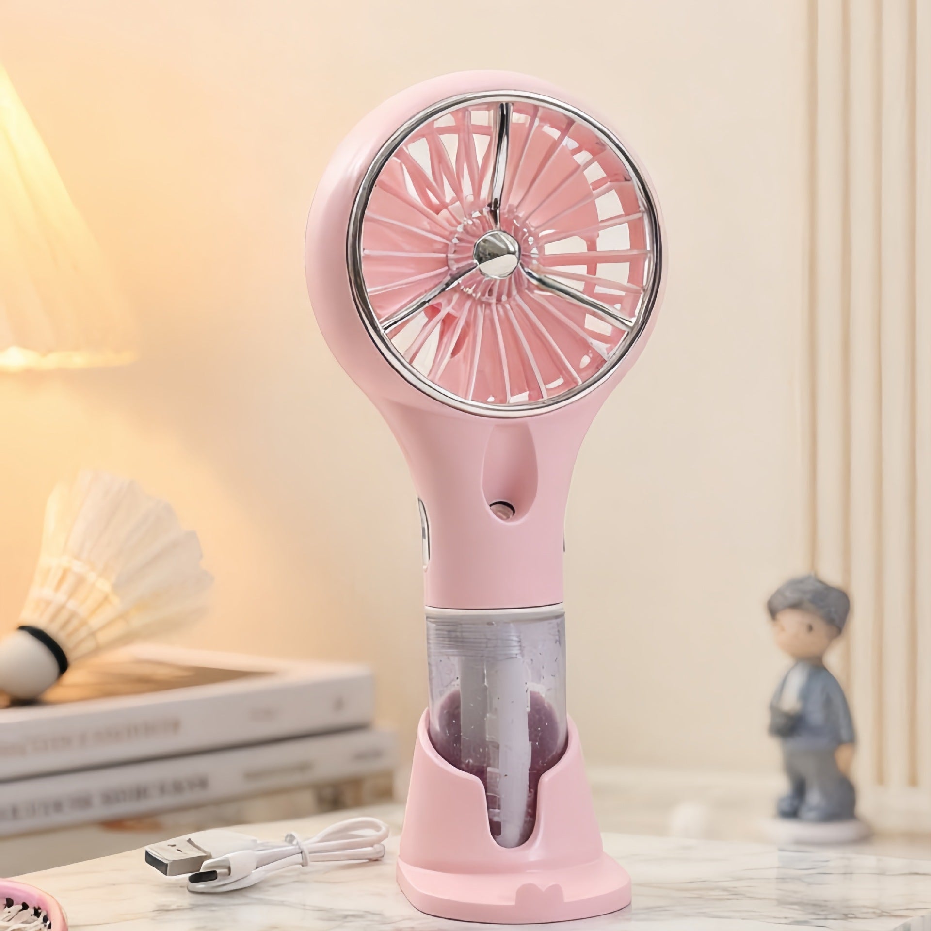 Portable Mini Fan USB Rechargeable with Water Tank Compact Personal Cooling Fan