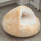 Women's Cozy Round Pet Bed Soft Plush Non-Slip Indoor Outdoor Dog Cat Bed