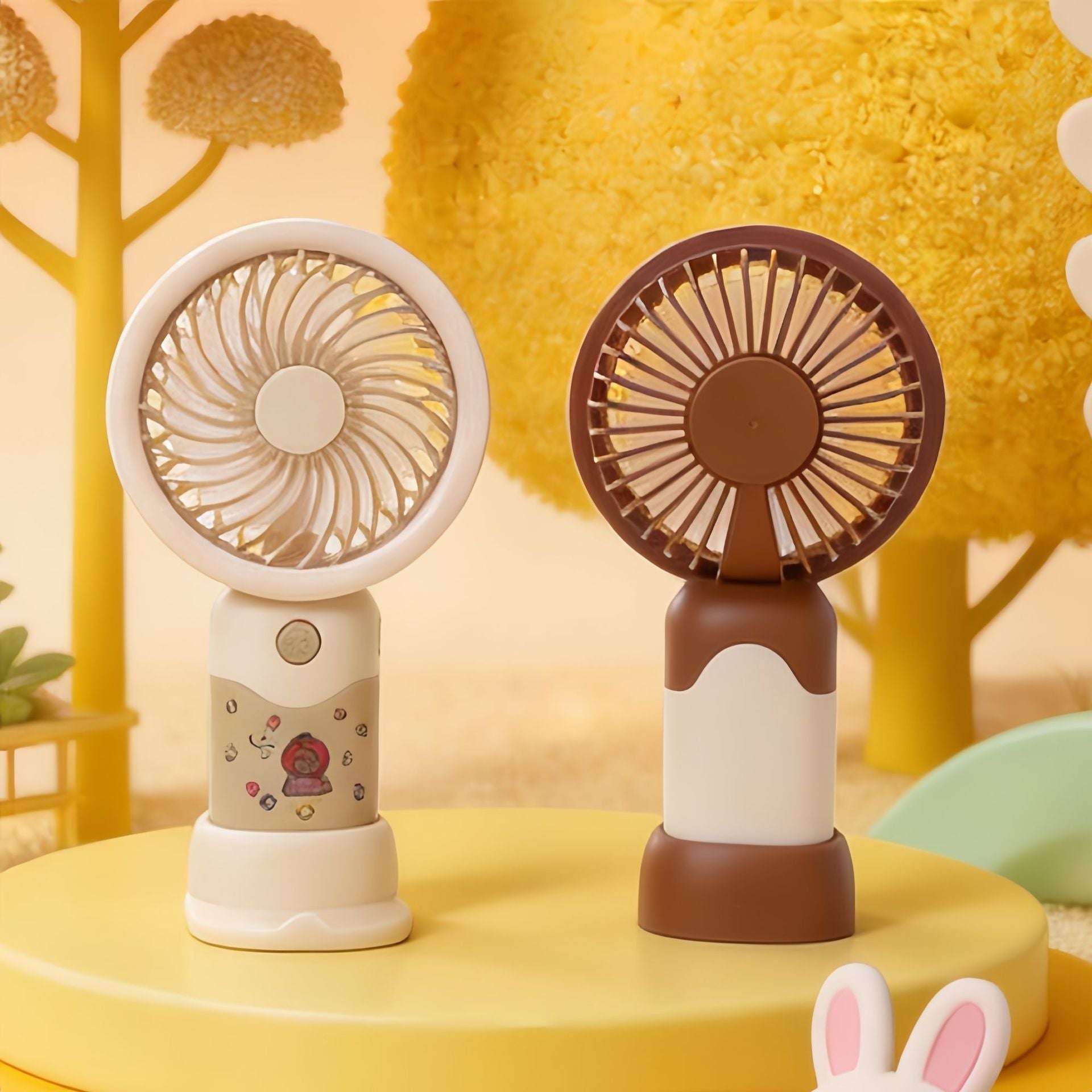Portable Hand Fan for Women USB Rechargeable Ergonomic Design Quiet Operation Cute Motif