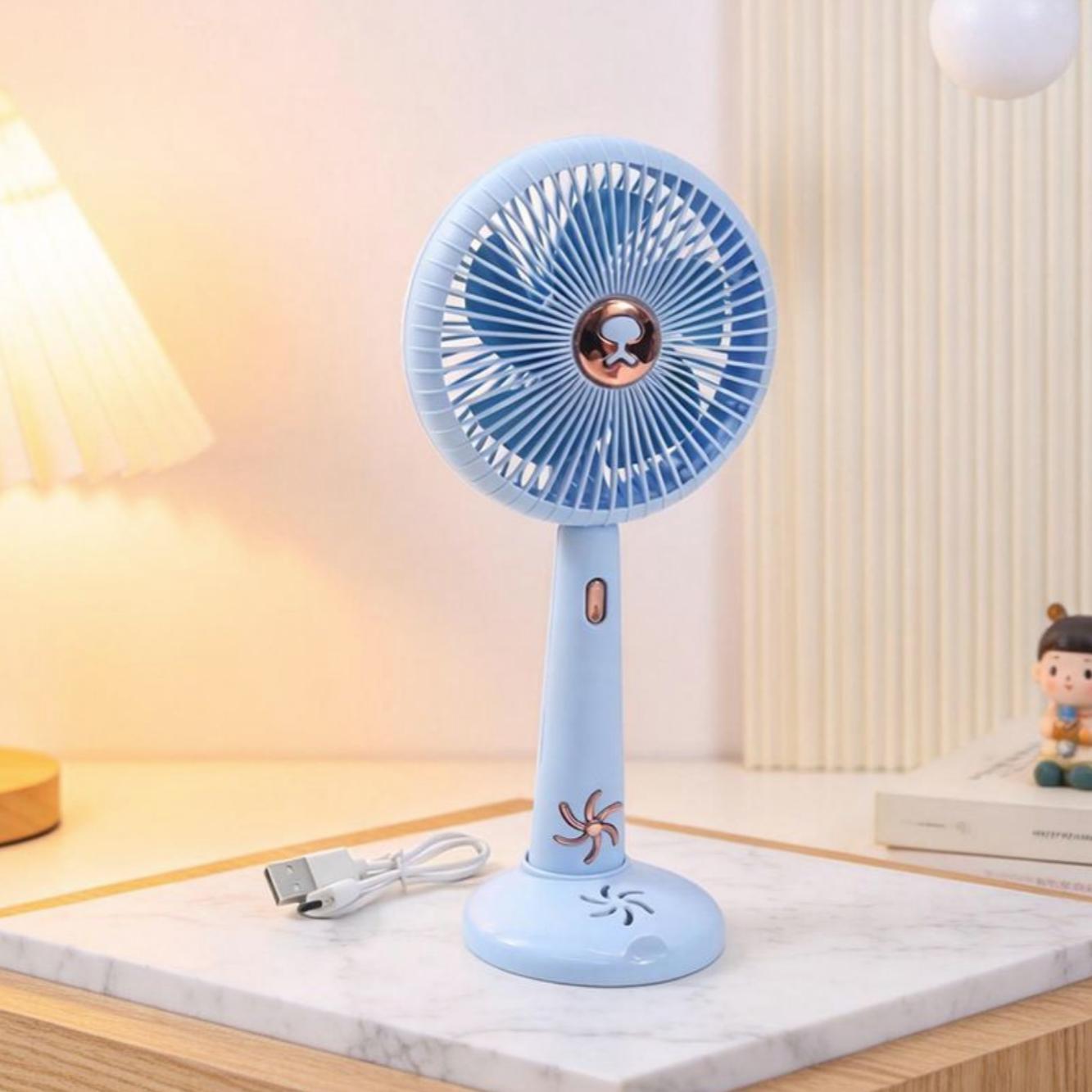 Harrow Portable USB Rechargeable Table Fan 3 Speeds Low Noise Compact Design