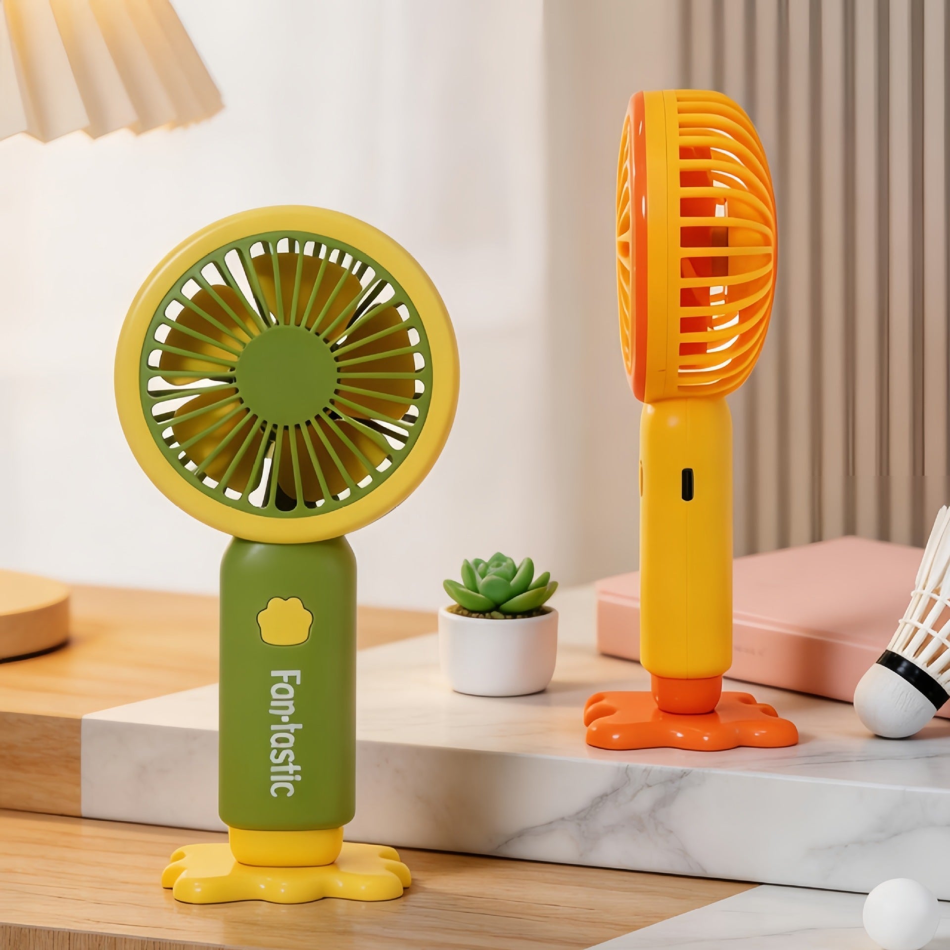 Portable Handheld Fan with Animal Design USB Rechargeable Lightweight Personal Cooling Fan
