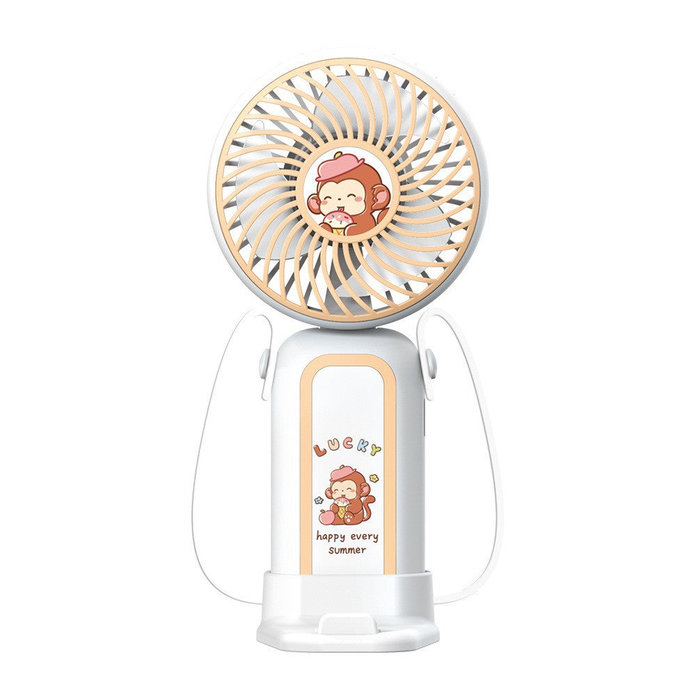Creative Cartoon Design Rechargeable Handheld Fan Portable Personal Cooling Fan