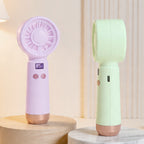 Portable Handheld Fan with Humidifier and Digital Display USB Rechargeable Compact