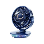Compact Tabletop Cooling Fan Portable Quiet Adjustable Speed with LED Light