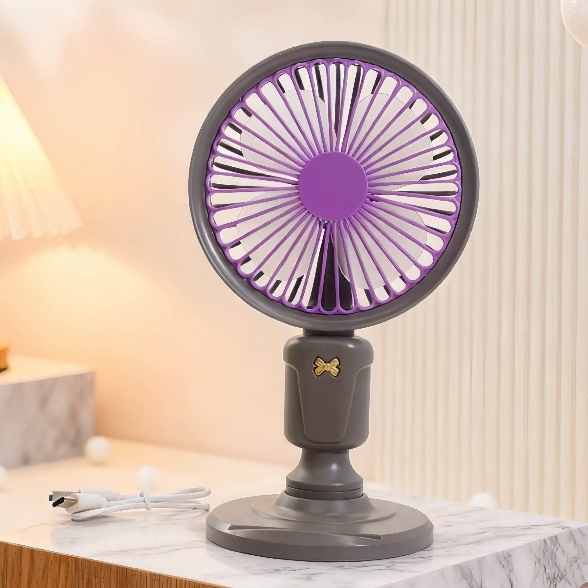 Portable Table Fan With Versatile Tilt Adjustment Lightweight Pink Adjustable Airflow Fan