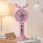 Harrow Portable Mini Fan USB Rechargeable Lightweight Quiet Operation with Fawn Design
