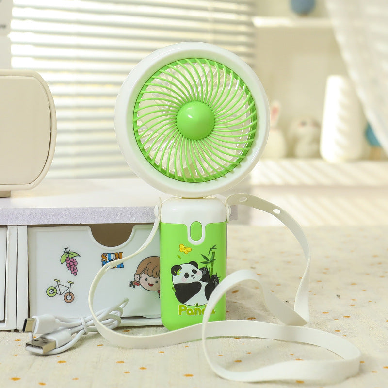 Portable Handheld Fan USB Rechargeable Cute Animal Design Compact Lightweight for Women and Kids