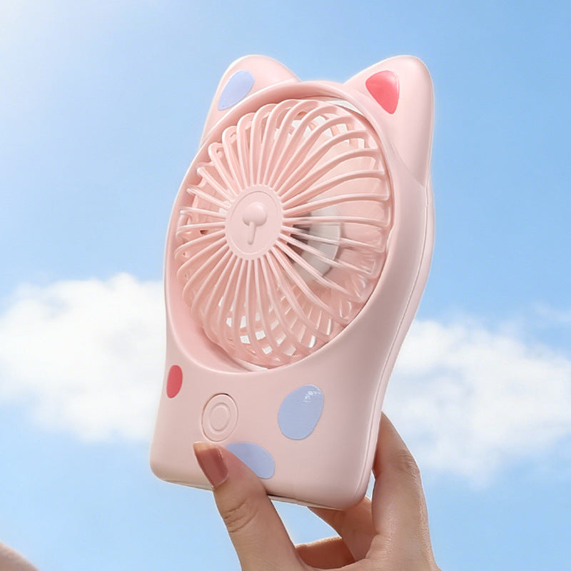 Portable Rechargeable Table Fan Quiet Motor Cat Ear Design USB Charging