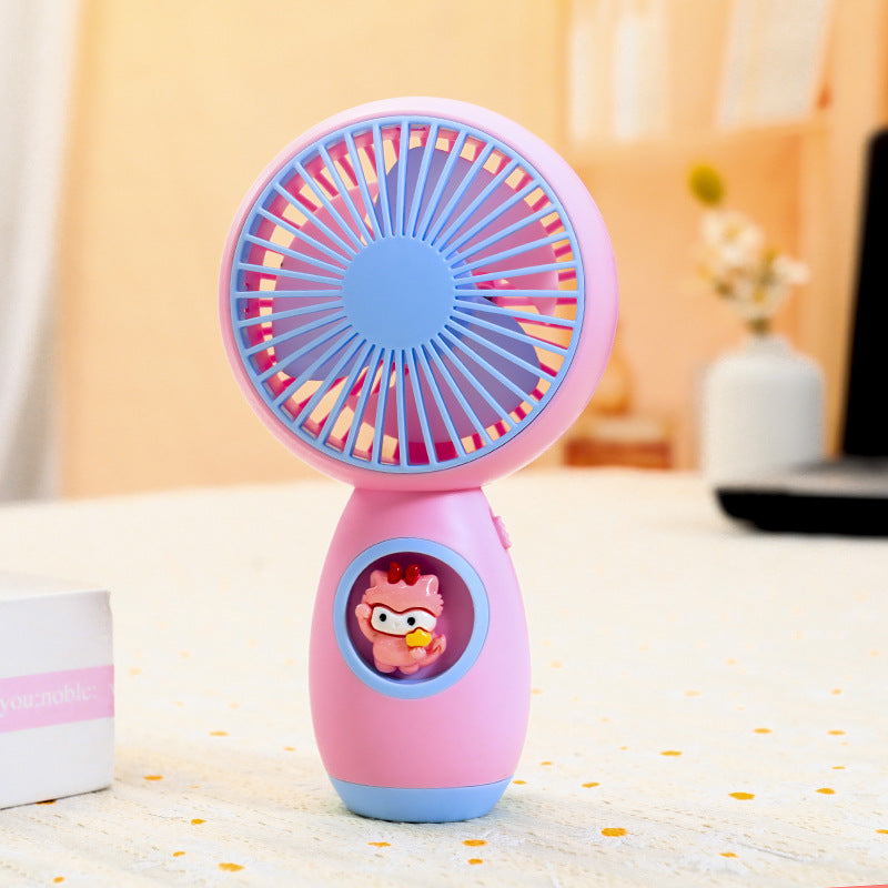 Women’s Handheld Fan Rechargeable Portable with Cute Animal Design Adjustable Speed