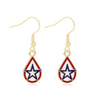 Women's Lightweight Star Earrings Enamel Flag Design Fishhook Closure Zinc Alloy