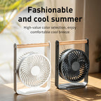 Ladies Portable Fan with Wooden Handle Rechargeable Quiet Operation Handheld Fan