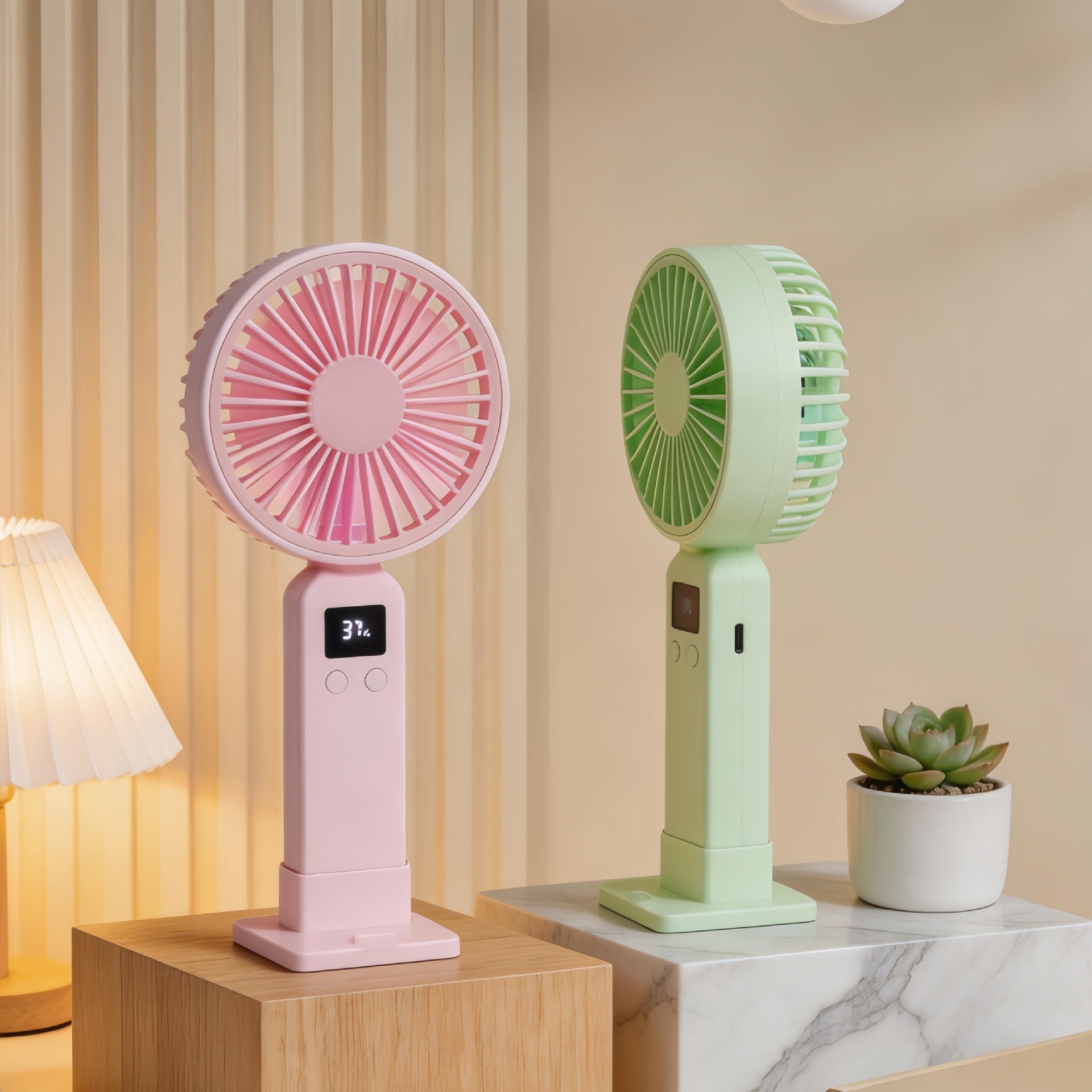 Portable USB Fan for Women with Digital Speed Display Lightweight Ergonomic Design