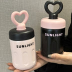 Women’s BPA-Free Water Bottle with Heart Handle Leak-Proof Screw Cap Lightweight Design