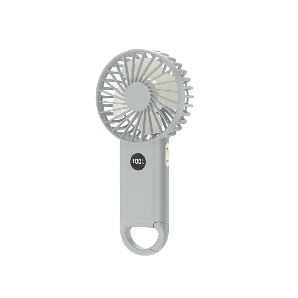 Portable Handheld Fan Rechargeable Battery 3 Speed Settings LCD Display Compact Lightweight